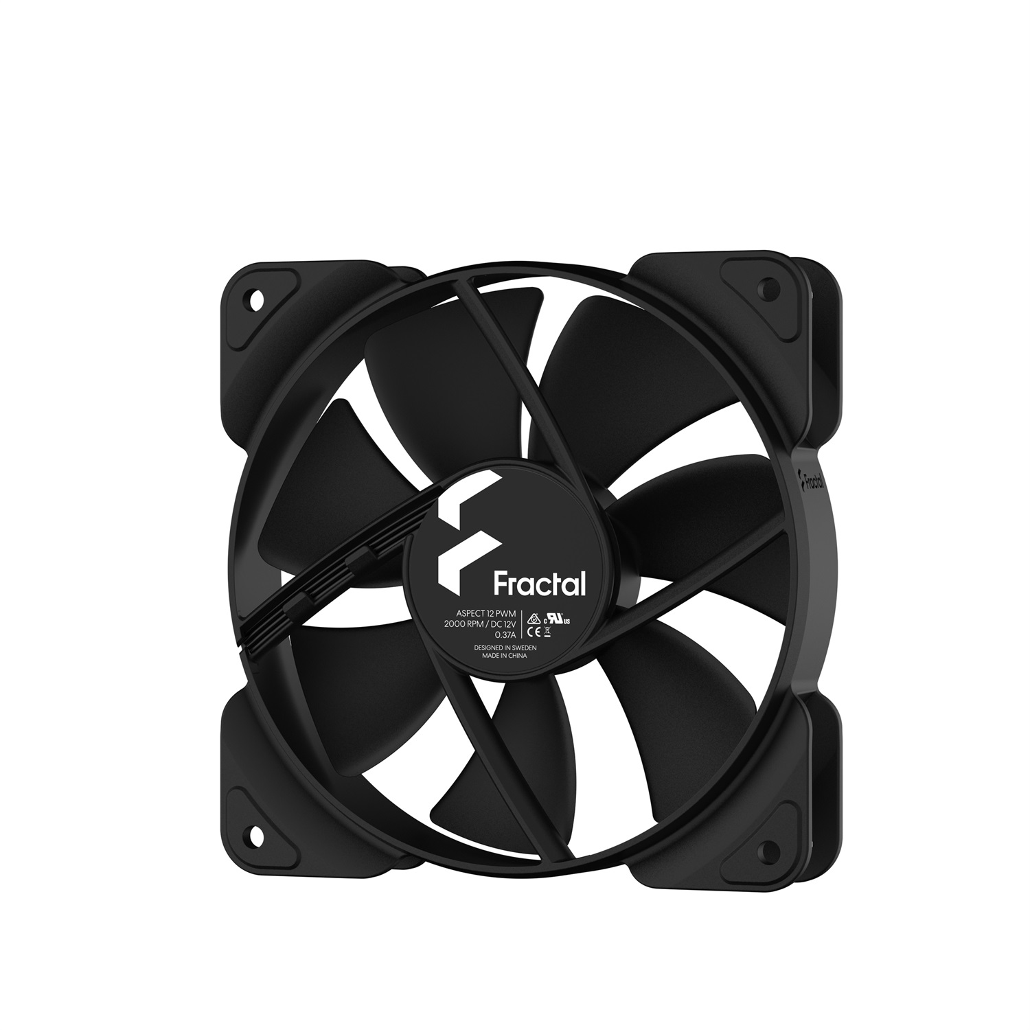 Fractal Design Aspect 12 PWM Ventilatore per Computer 120 mm Nero - 500-2000 RPM, Basso Rumore