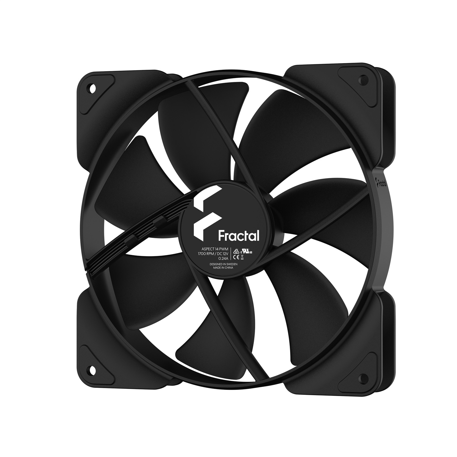 Fractal Design Aspect 14 PWM Ventola per Computer 140 mm Nero - 500-1700 RPM, Tecnologia Trip Wire
