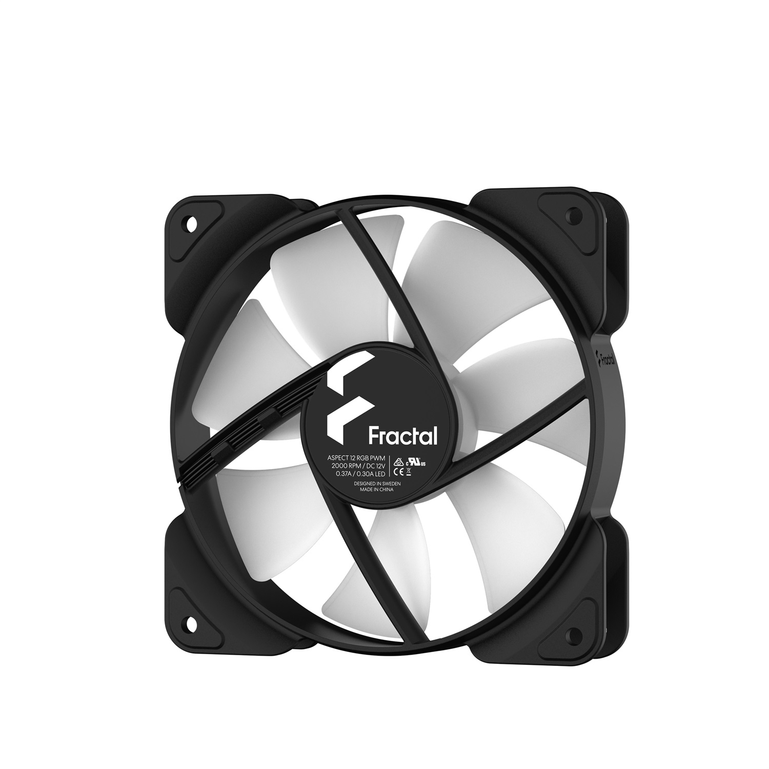 Fractal Design Aspect 12 RGB Ventilatore 120 mm PWM - 3 Pack, Cornice Nera, 500-2000 RPM, 6 LED RGB