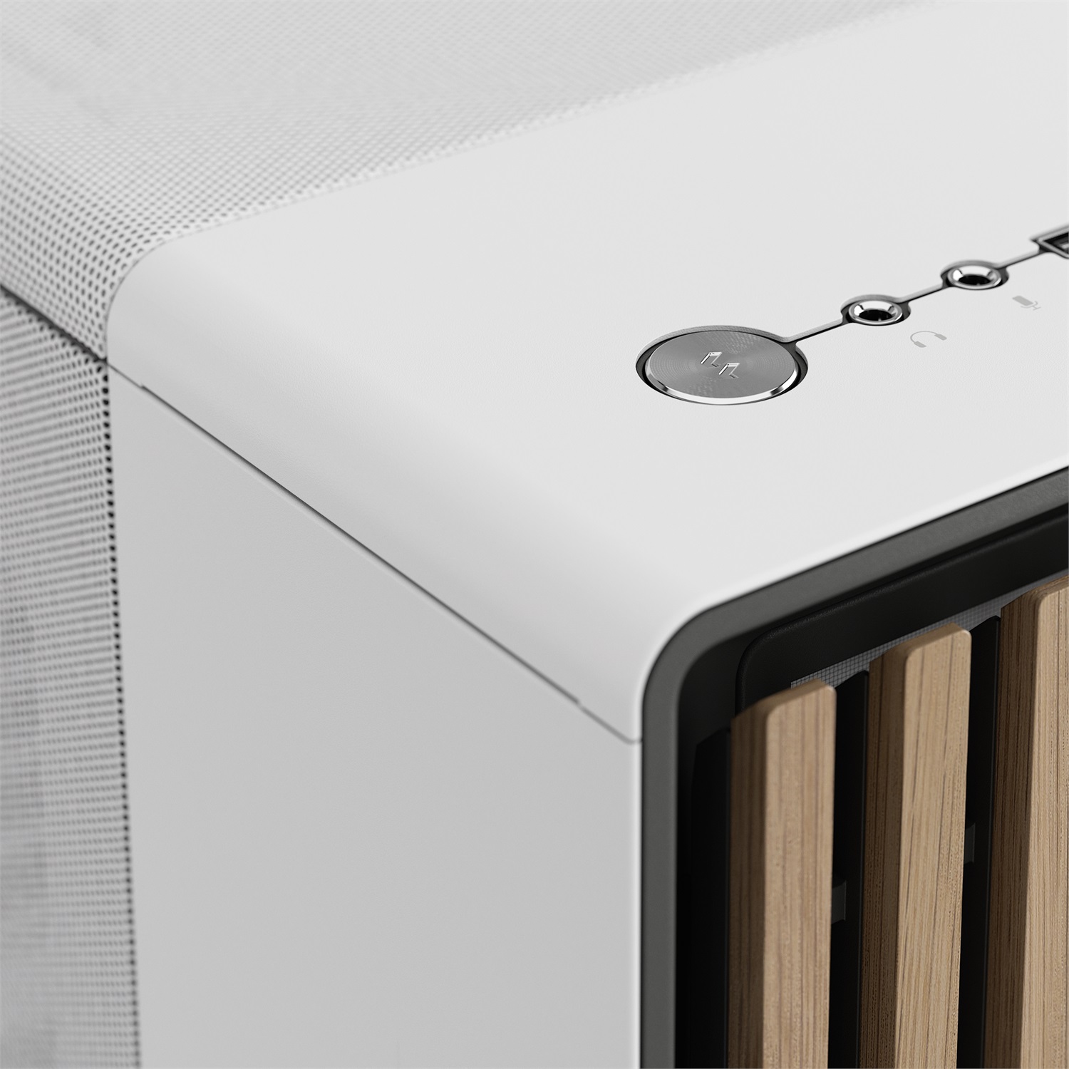 Fractal Design North Chalk White - Mid Tower ATX Case con Frontale in Rovere, Pannelli Mesh e Due Ventole 140mm PWM Incluse