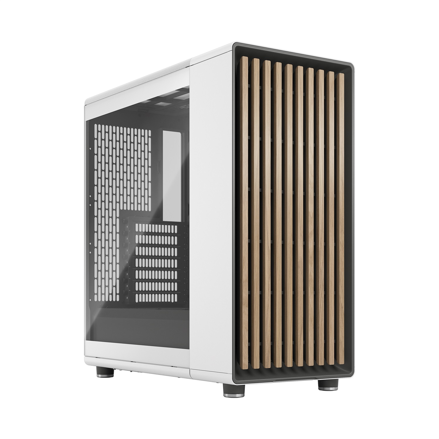 Fractal Design North Bianco - Case Mid Tower ATX/Micro ATX/Mini-ITX con Vetro Temperato e 2 Ventole 140mm Incluse