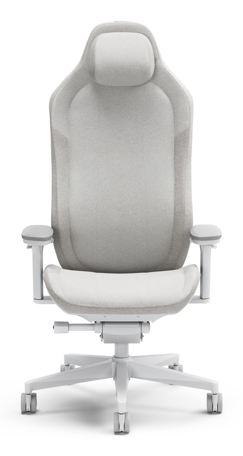 Fractal Design Refine Fabric Light - Sedia da Gaming Ergonomica con Braccioli 4D, Supporto Lombare e Tessuto Premium - Bianco