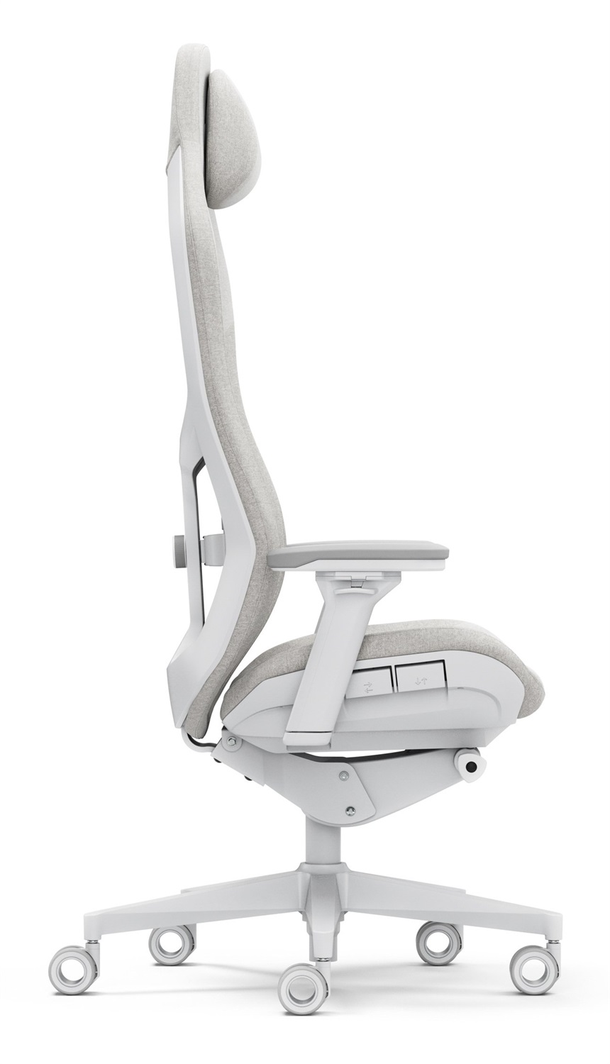 Fractal Design Refine Fabric Light - Sedia da Gaming Ergonomica con Braccioli 4D, Supporto Lombare e Tessuto Premium - Bianco
