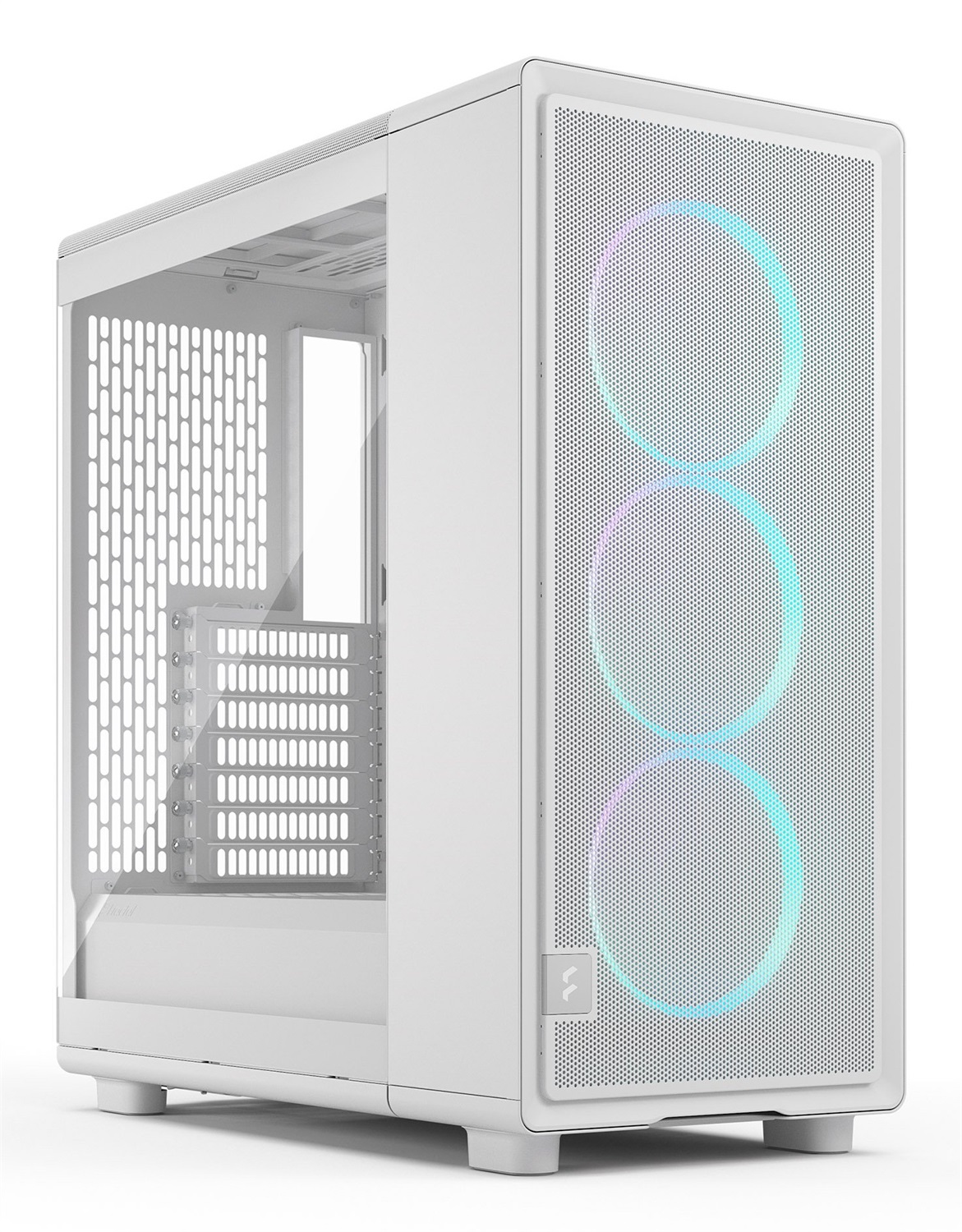 Fractal Design Epoch White RGB - Case da Gaming con Vetro Temperato, Pannello Frontale in Rete e Tre Ventole Momentum 12 RGB