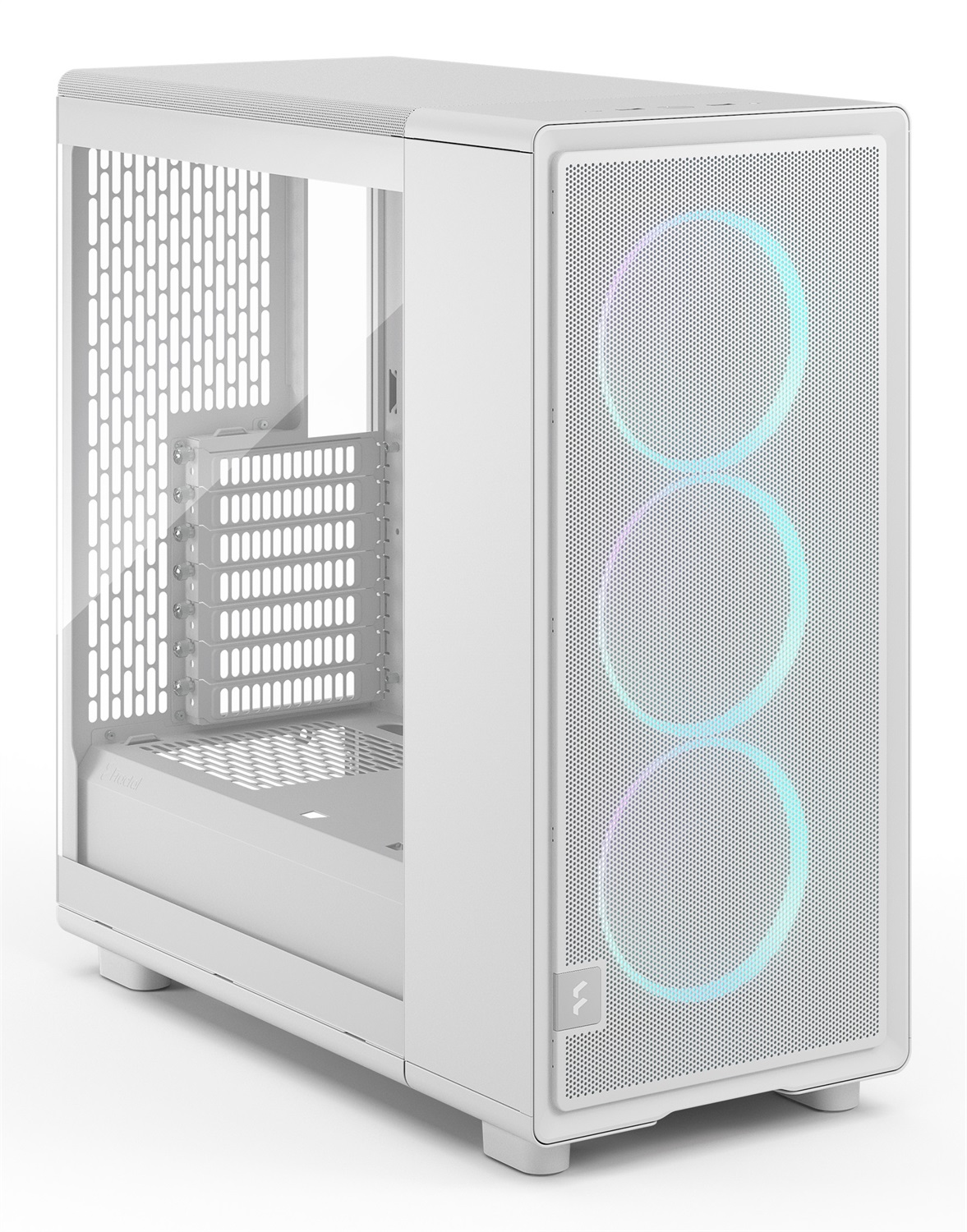 Fractal Design Epoch White RGB - Case da Gaming con Vetro Temperato, Pannello Frontale in Rete e Tre Ventole Momentum 12 RGB