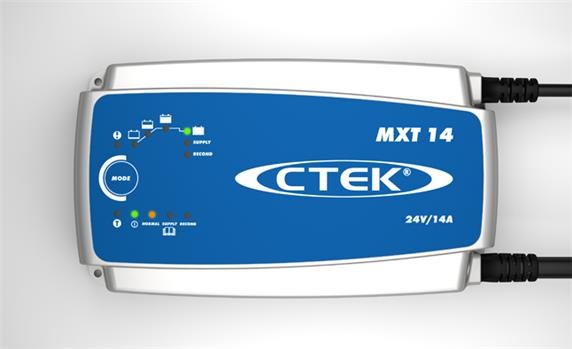 CTEK MXT 14 Caricabatterie Professionale 24V 14A per Batterie da 28 a 300 Ah con Modalità Ricondizionamento e Sensore di Temperatura