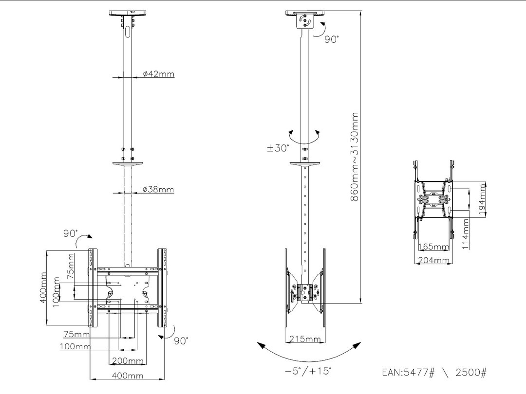 Multibrackets 5477 Supporto per display espositivi 139,7 cm (55