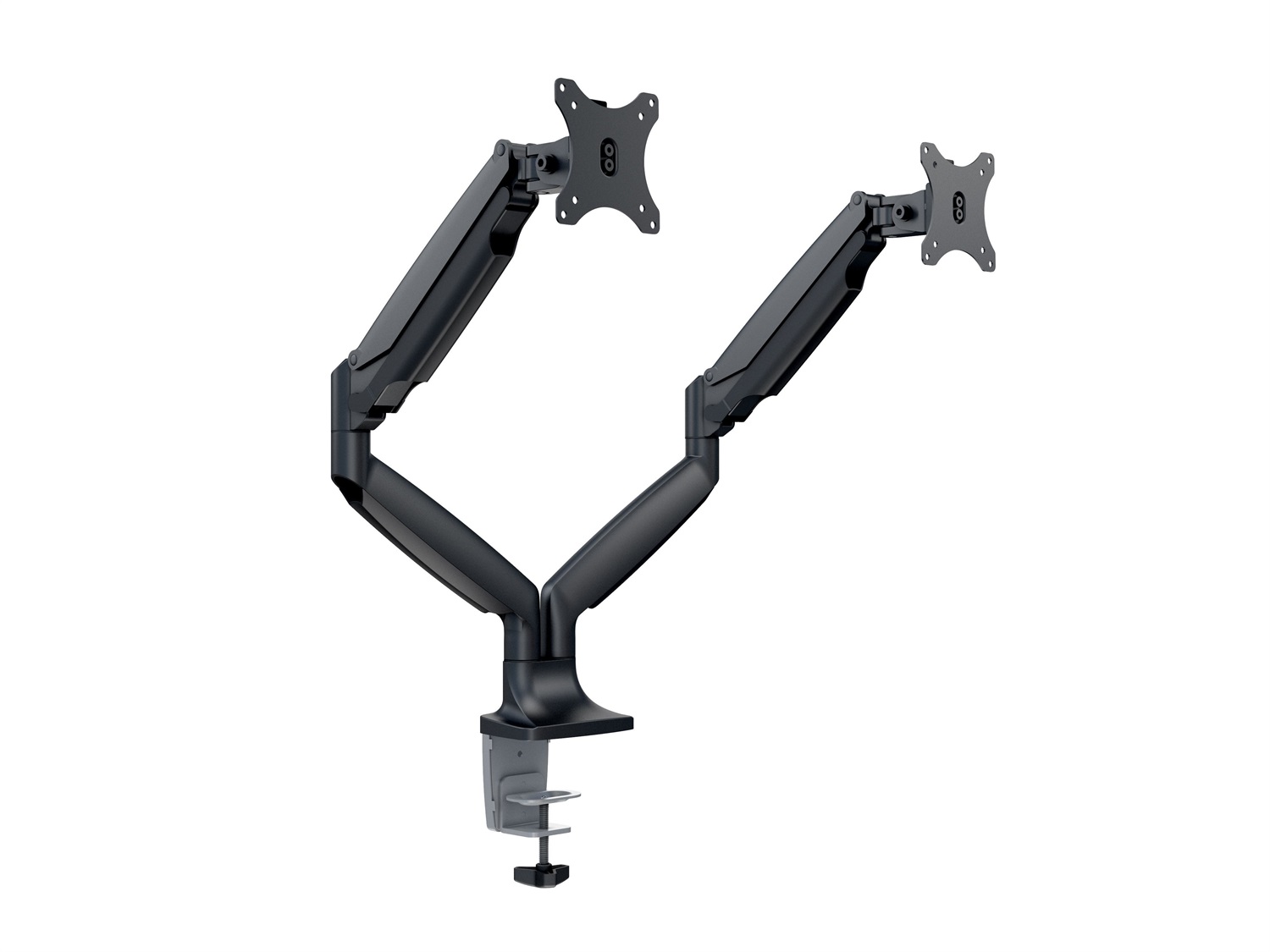 ITB Supporto da Tavolo per Due Monitor 15'-27' con Regolazione Singola e Fissaggio Versatile