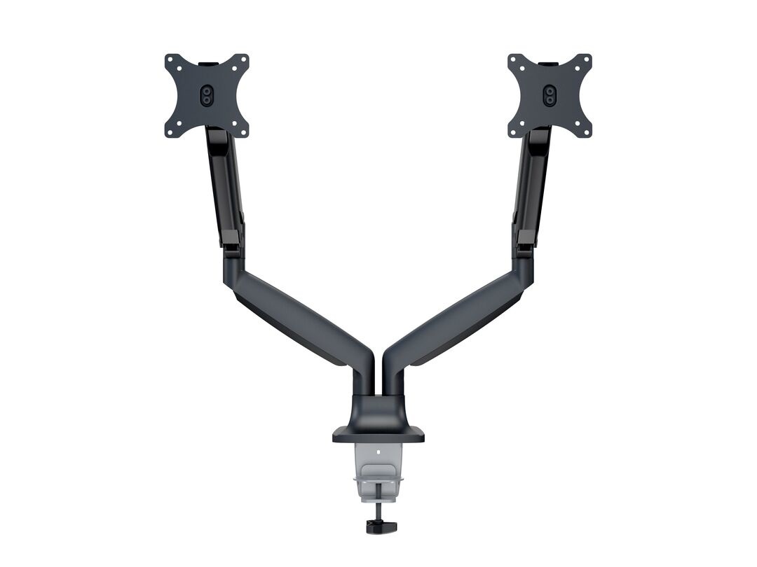 ITB Supporto da Tavolo per Due Monitor 15'-27' con Regolazione Singola e Fissaggio Versatile