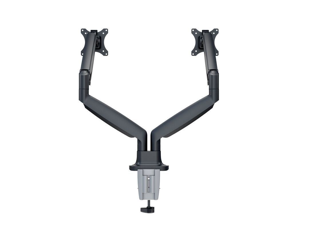ITB Supporto da Tavolo per Due Monitor 15'-27' con Regolazione Singola e Fissaggio Versatile