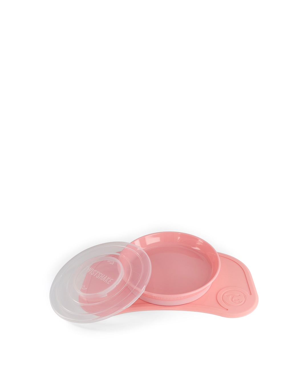 Twistshake Set di Stoviglie per Bambini Mini - Piatto di Aspirazione e Tovaglietta Rosa Chiaro, 100% Silicone Atossico, Senza BPA, Adatto da 6 Mesi