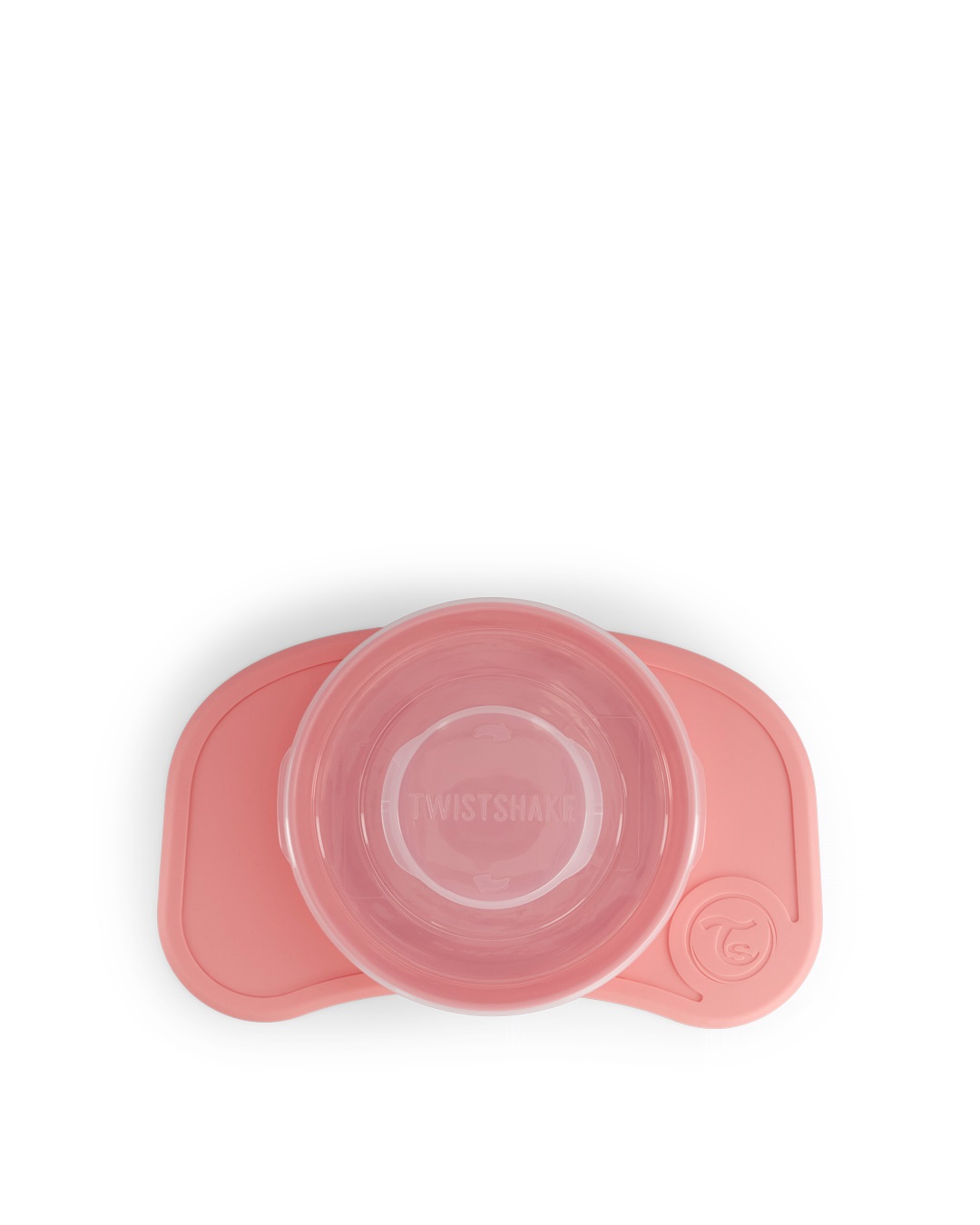 Twistshake Set di Stoviglie per Bambini Mini - Piatto di Aspirazione e Tovaglietta Rosa Chiaro, 100% Silicone Atossico, Senza BPA, Adatto da 6 Mesi