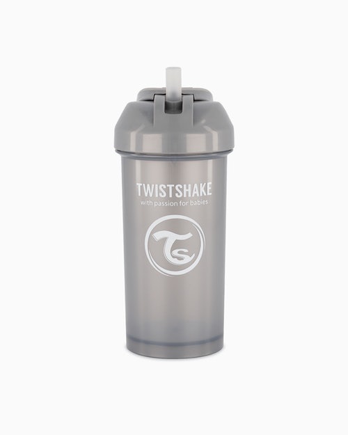 Twistshake Tazza Sippy Baby 360 ml con Cannuccia Morbida - Antigoccia e Senza BPA per Bambini 12 Mesi - Grigio Chiaro
