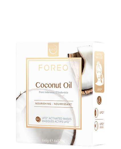 FOREO Coconut Oil Maschera Viso Nutriente e Idratante per Pelle Disidratata - Confezione da 6 Maschere