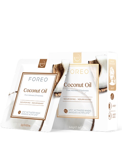 FOREO Coconut Oil Maschera Viso Nutriente e Idratante per Pelle Disidratata - Confezione da 6 Maschere