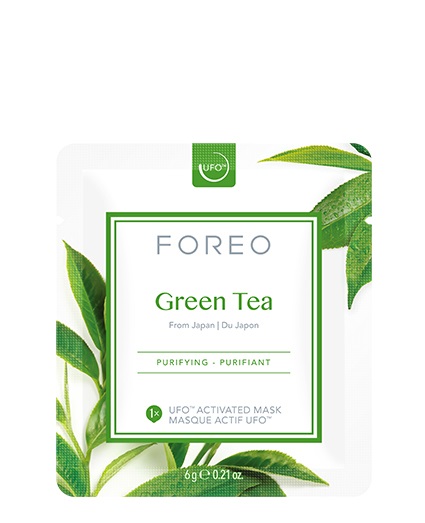 FOREO Green Tea Maschera Viso Purificante - 6 x 6 g, Antiossidante e Idratante per Pelle Grassa e Imperfezioni, Naturale e Cruelty Free, Compatibile con UFO/UFO 2