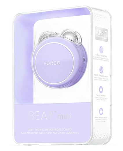 FOREO BEAR Mini - Dispositivo per il Rassodamento e Lifting del Viso con Microcorrente e Pulsazioni T-Sonic, 3 Livelli di Intensità, Colore Lavanda