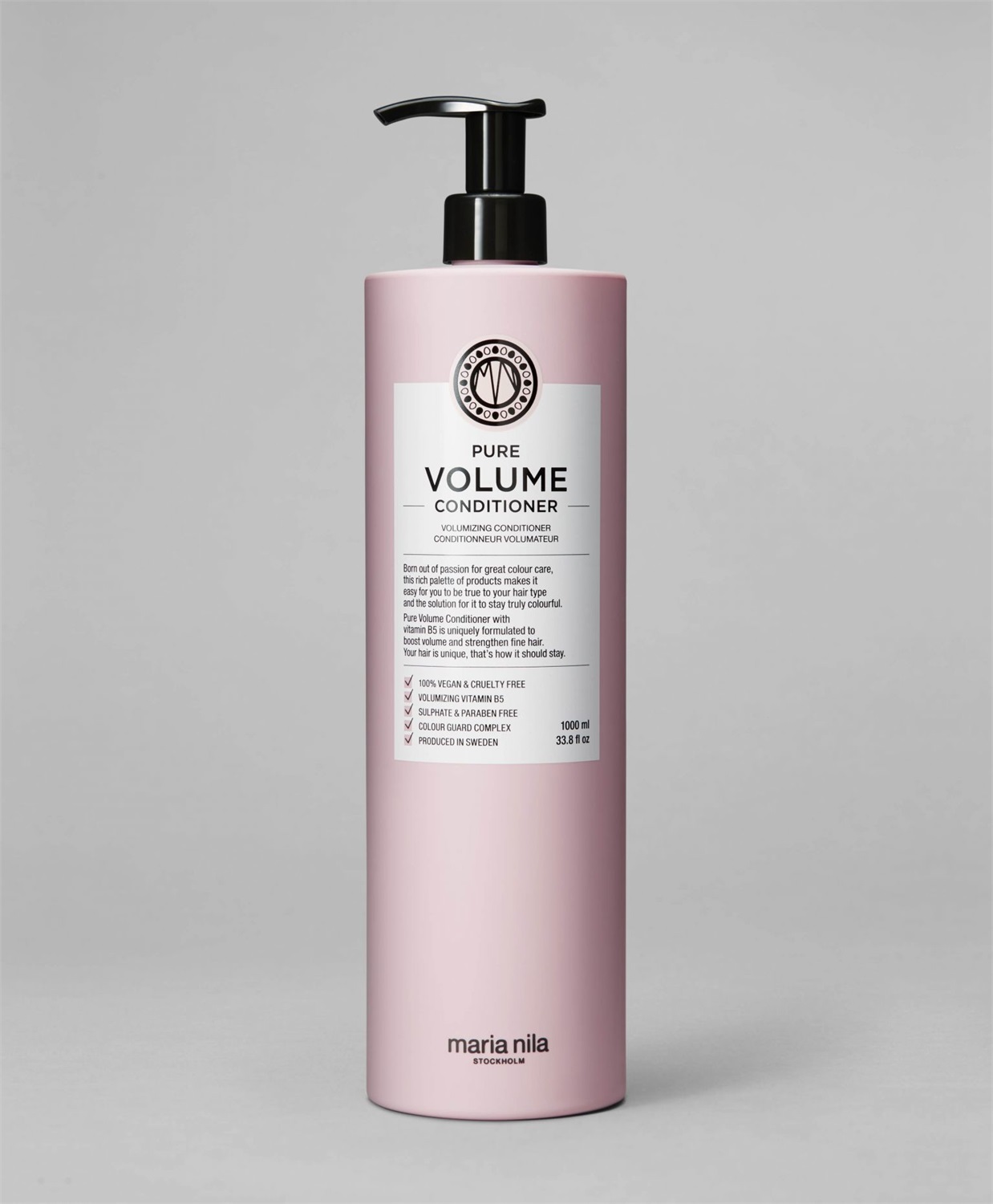 Maria Nila Pure Volume Conditioner 1000 ml - Balsamo per Capelli Fini con Vitamina B5, Senza Parabeni e Solfati