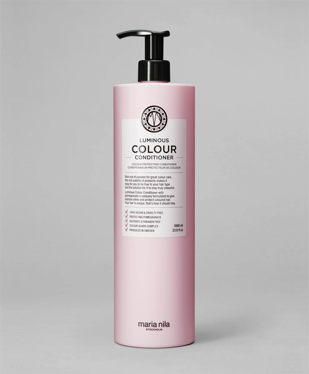 Maria Nila Luminous Colour Balsamo 1000 ml - Riduce la perdita di colore, idrata e protegge, 100% vegano e privo di solfati/parabeni