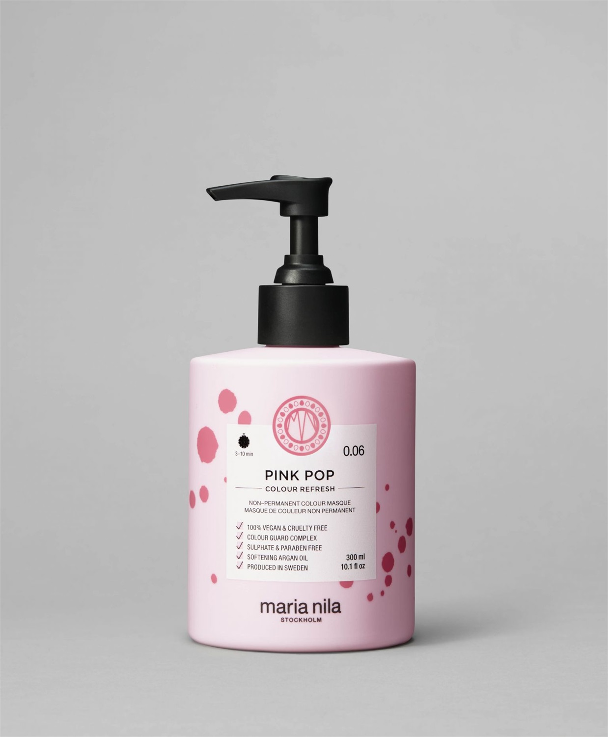 Maria Nila Colour Refresh Pink Pop - Maschera Nutriente per Capelli Rosa 300 ml, Pigmenti Semi-Permanenti, 100% Vegano, Senza Solfati e Parabeni