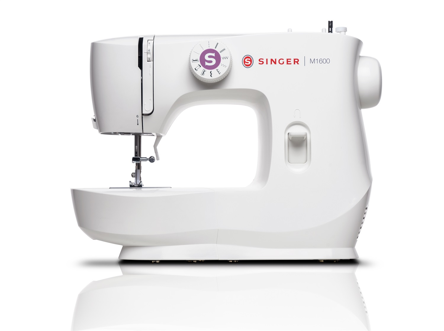 Singer M1605 Macchina da Cucire Elettrica Bianca con 6 Punti Utili e Asola Automatica a 4 Tempi