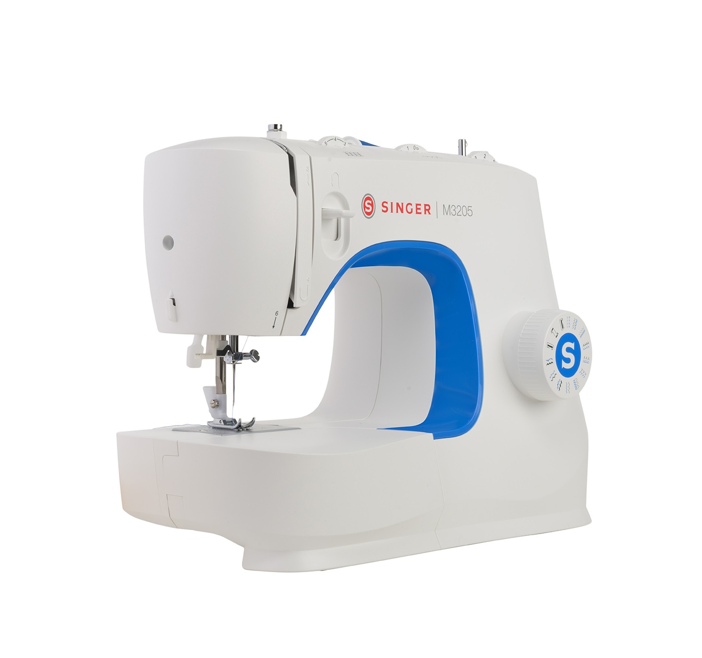 SINGER M3205 Macchina da cucire semiautomatica Elettrica Bianco - 23 punti, Braccio libero, Infila ago automatico