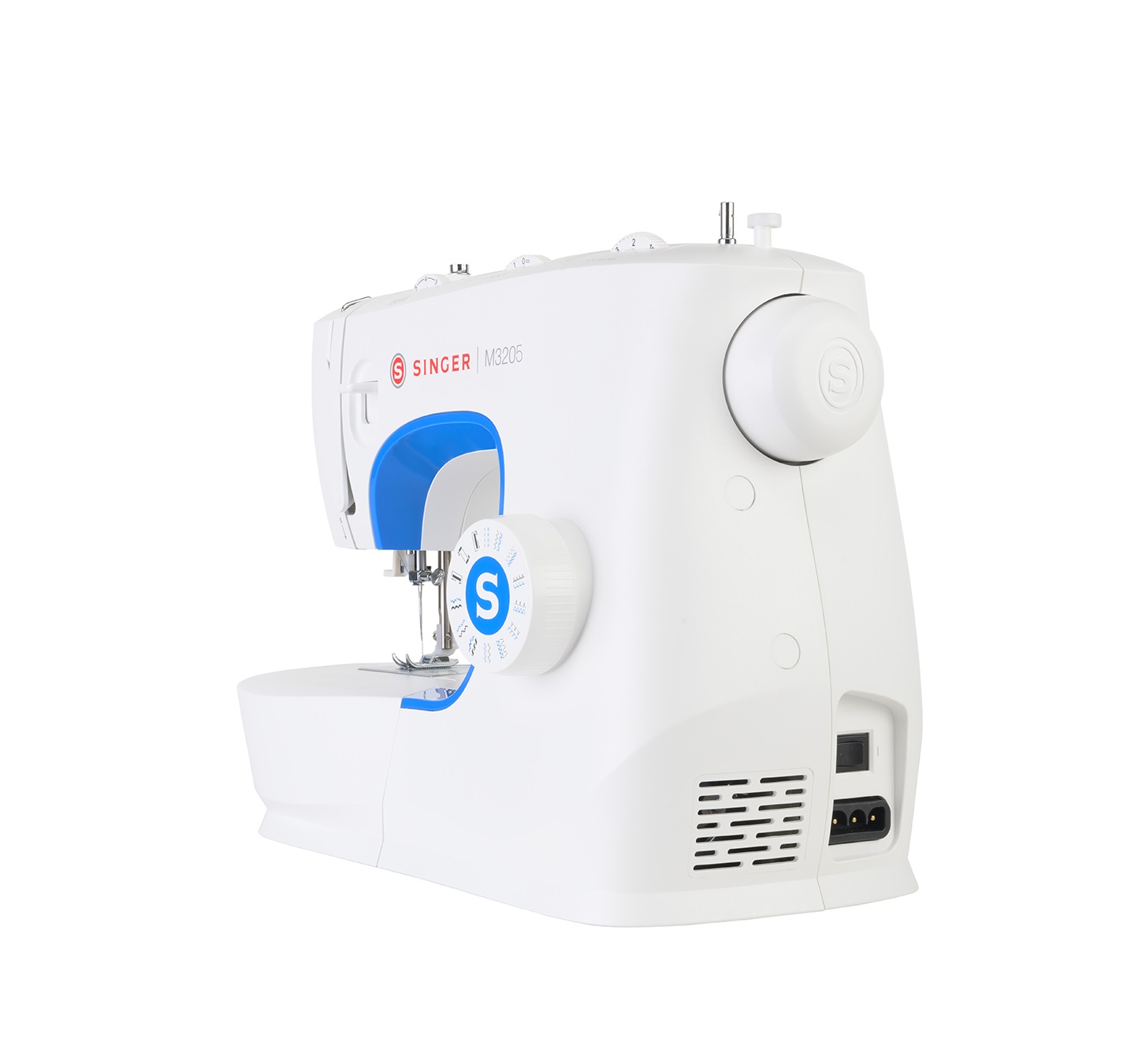 SINGER M3205 Macchina da cucire semiautomatica Elettrica Bianco - 23 punti, Braccio libero, Infila ago automatico