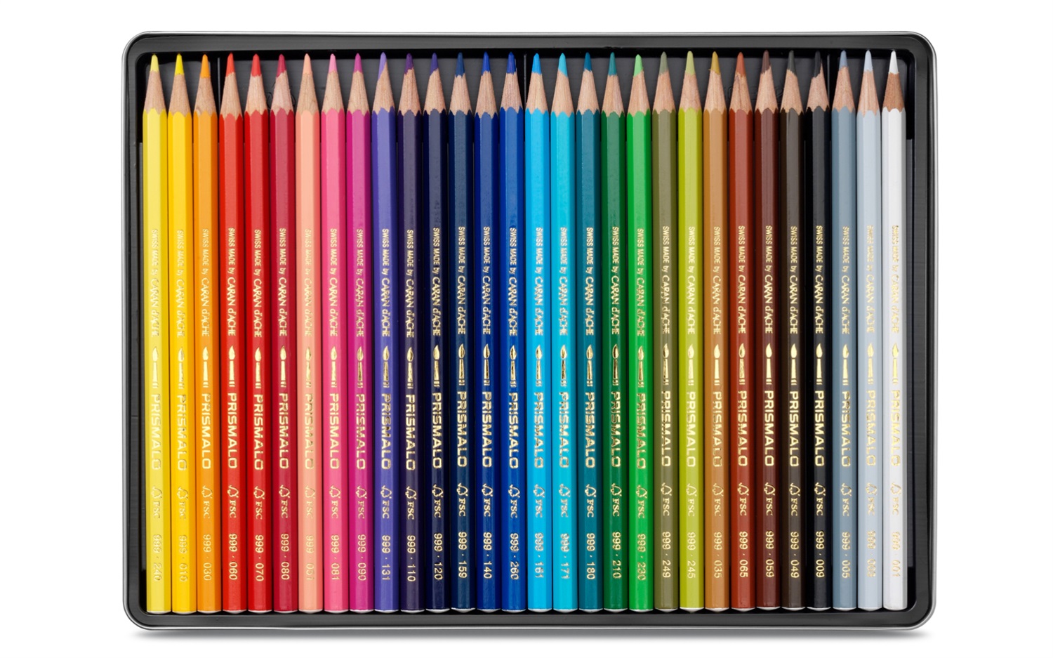 Caran d'Ache PRISMALO Aquarelle - 30 Matite Acquerellabili in Scatola di Metallo