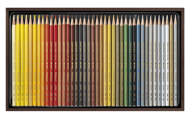 Caran d'Ache Prismalo - Scatola Regalo in Legno con 80 Matite Colorate Acquerellabili, Mina Fine e Dura