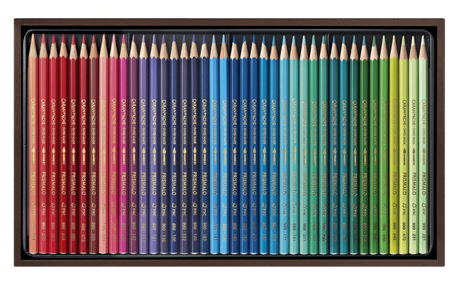 Caran d'Ache Prismalo - Scatola Regalo in Legno con 80 Matite Colorate Acquerellabili, Mina Fine e Dura