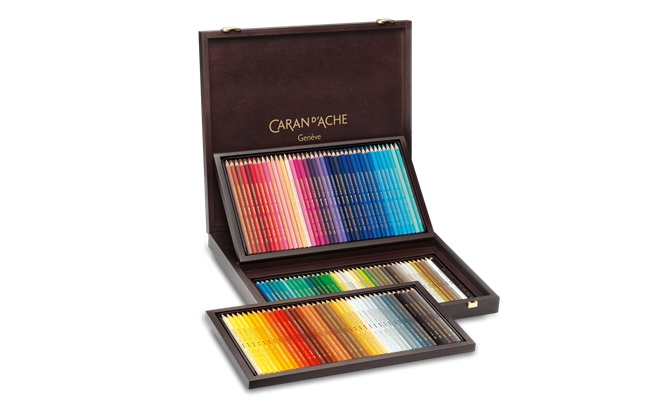 Caran d'Ache 3888.92 D'ache Supracolor - Set di 120 Matite Colorate Acquerellabili in Scatola di Legno, Mina Morbida e Alta Pigmentazione