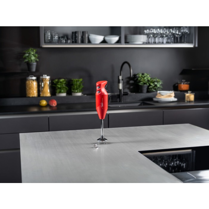 Bamix ONE Frullatore ad Immersione Rosso 160 W con Lama Multiuso in Acciaio Inox, 2 Velocità e Impugnatura Ergonomica