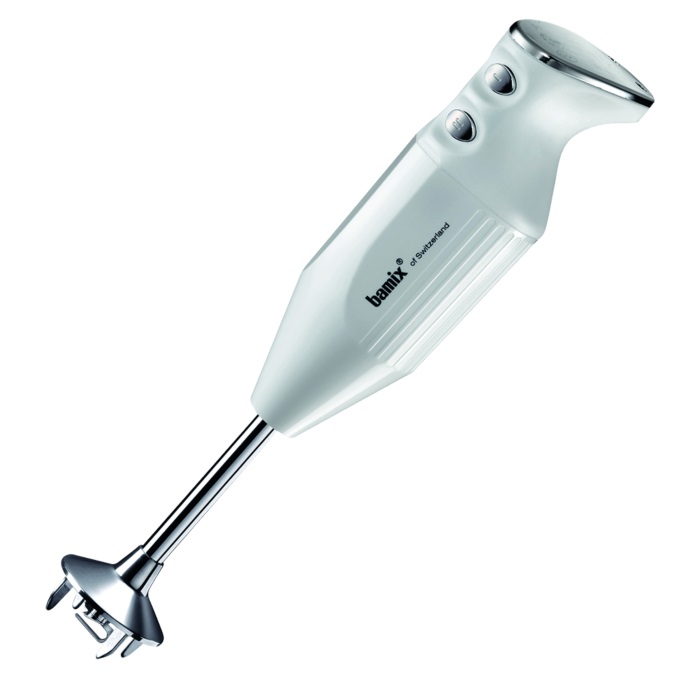 Bamix M250 Prime Frullatore ad Immersione 250W Bianco/Cromo con Lama Multiuso, Frusta e Frullino, 2 Velocità, Made in Switzerland