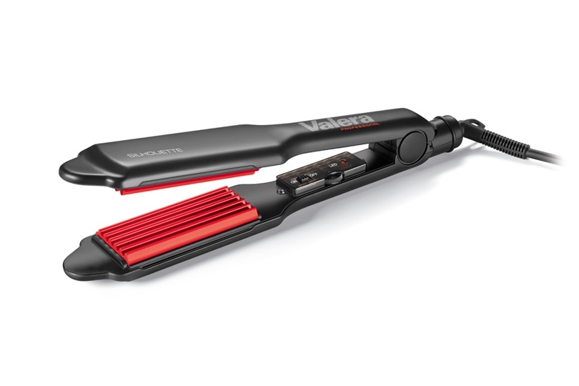 Valera Silhouette 647.02 Piastra Professionale Frisé e Capelli Ondulati, Ceramica con Tormalina, Regolazione Elettronica fino a 210°C, Cavo Girevole 3m, Nera