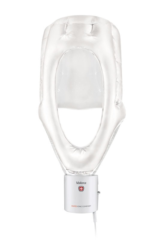 Valera Swiss Ionic Comfort 513.01 - Casco Asciugacapelli Ergonomico 600 W con Ionizzatore, 3 Regolazioni di Temperatura, Funzione Aria Tiepida e Cavo da 3m, Colore Bianco