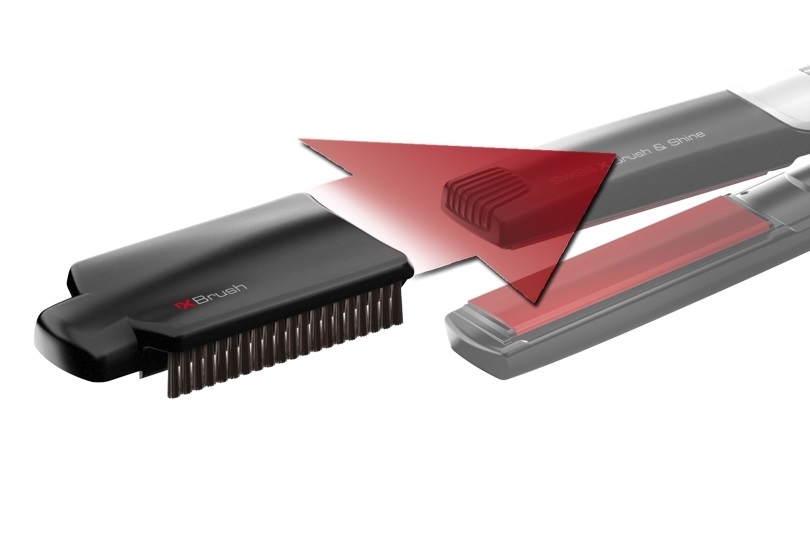 Valera Swiss'X Super Brush & Shine - Piastra per capelli professionale con rivestimento in ceramica e tormalina, temperatura max 230°C, cavo 3m, spegnimento automatico