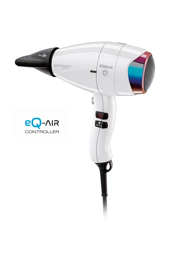 Valera ePower 2010 eQ Asciugacapelli Professionale Ioni 1600 W - Digitale, Ecologico, Colore Bianco, Sistema Sanify