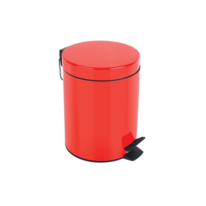 Spirella Cestino a Pedale in Acciaio SYDNEY - Design Moderno, 3L, Apertura Facile e Secchio Interno Rimovibile - Accessorio per Bagno o Cucina Rosso