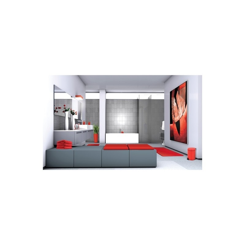 Spirella Cestino a Pedale in Acciaio SYDNEY - Design Moderno, 3L, Apertura Facile e Secchio Interno Rimovibile - Accessorio per Bagno o Cucina Rosso