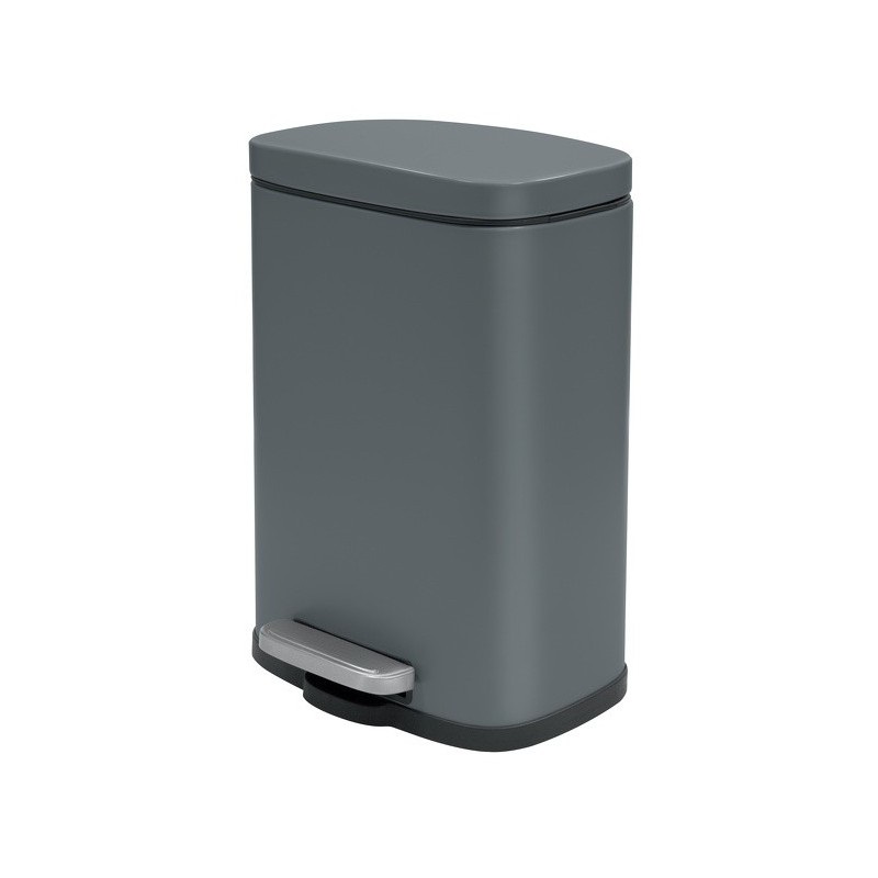 Spirella Cestino da Cucina a Pedale AKIRA 30L - Acciaio Robusto, Chiusura Lenta e Silenziosa, Grigio Opaco