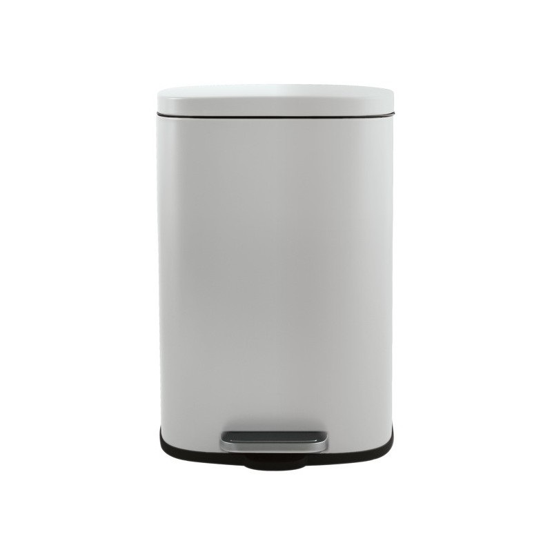 Spirella Cestino per Rifiuti Akira 30L in Acciaio Inox con Chiusura Ammortizzata Bianco Opaco
