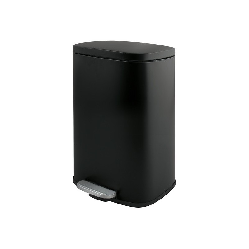 Spirella Cestino a Pedale AKIRA 30L in Acciaio Inox - Design Moderno Rettangolare con Rivestimento Anti-Tracce e Chiusura Silenziosa - Nero Opaco