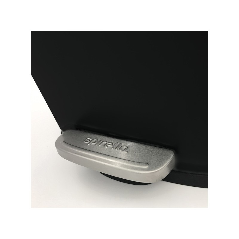 Spirella Cestino a Pedale AKIRA 30L in Acciaio Inox - Design Moderno Rettangolare con Rivestimento Anti-Tracce e Chiusura Silenziosa - Nero Opaco