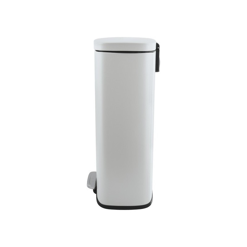 Spirella Cestino a Pedale Akira 50L in Acciaio Inox con Chiusura Ammortizzata e Design Moderno Bianco Opaco
