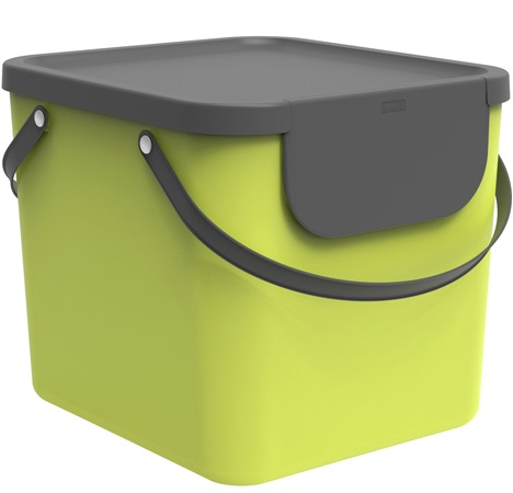 Rotho Pattumiera Albula 40 L Verde Lime - Raccolta Differenziata Modulare e Impilabile