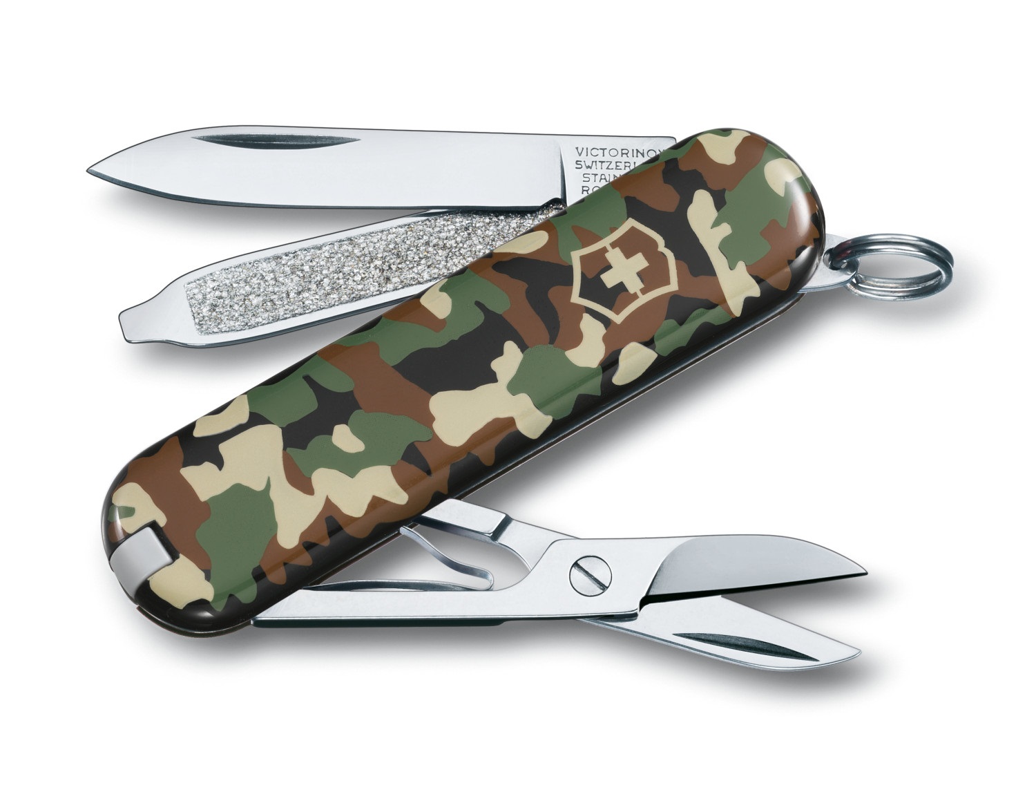 Victorinox Classic SD Coltellino Multiuso Camouflage - 7 Funzioni, Lama Piccola, Lima per Unghie