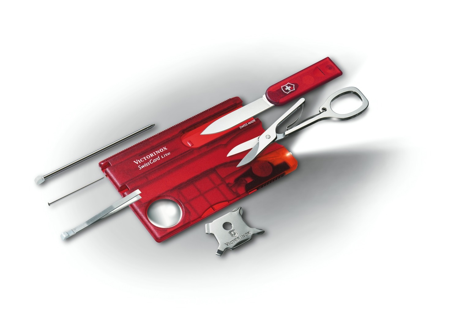 Victorinox SwissCard Lite - Coltello Multiuso Svizzero Tascabile con 13 Funzioni, Cacciaviti e Forbici