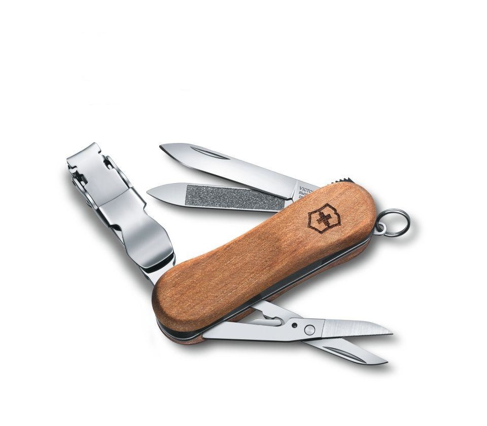 Victorinox Nail Clip Wood 580 - Coltello Multiuso in Legno di Noce con 6 Funzioni