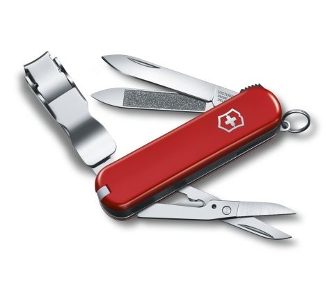 Victorinox Nail Clip 580 - Coltello Multiuso per la Cura delle Unghie, Rosso, 8 Funzioni (Tagliaunghie, Forbici, Lima)