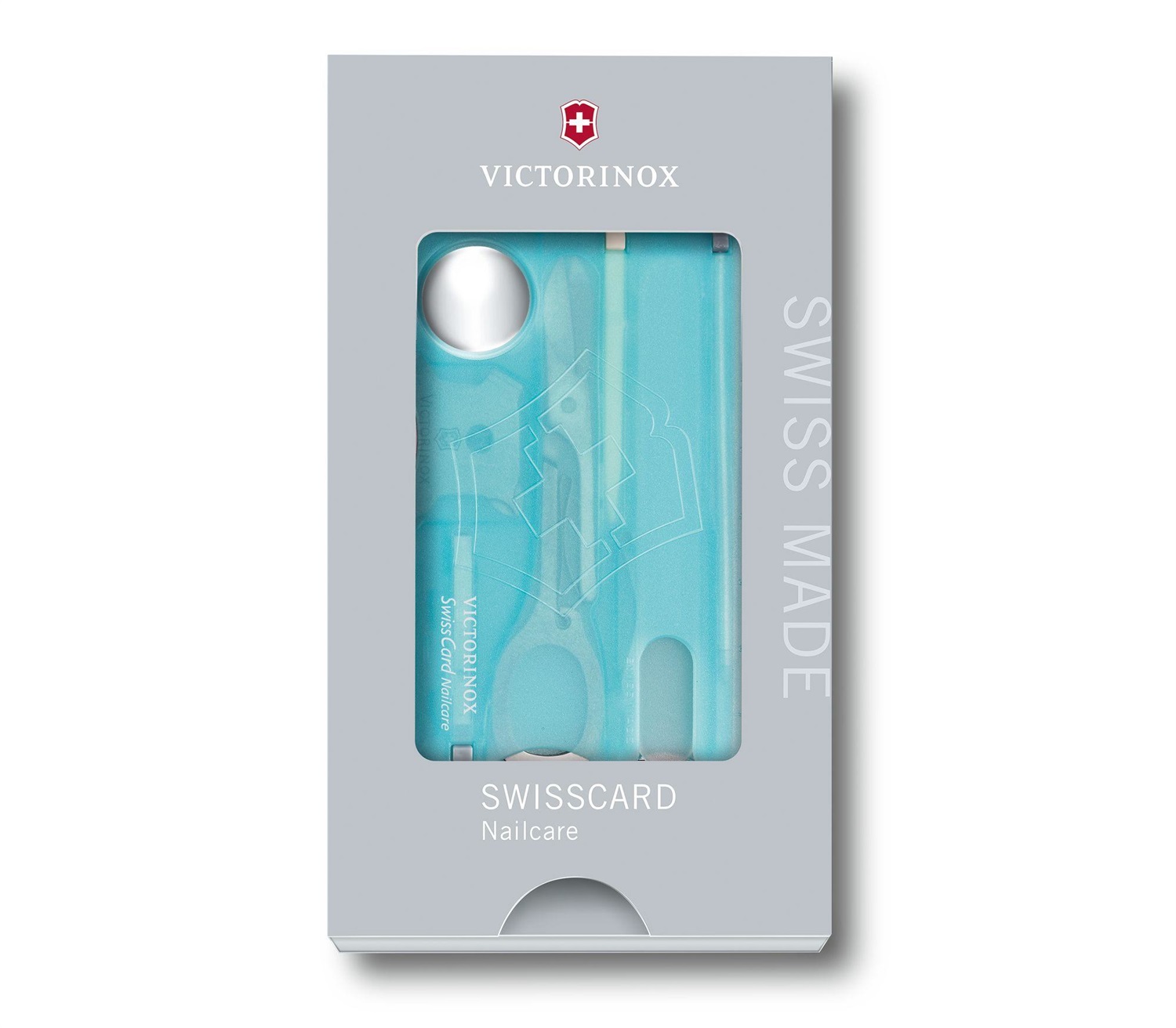 Victorinox SwissCard Nailcare Turchese - Coltello Multiuso con 13 Funzioni e Lima in Vetro